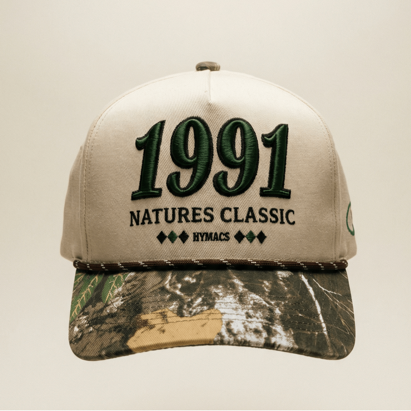 Cap with '1991 Natures Classic' text on a beige background