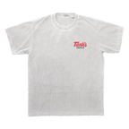 White t-shirt with 'Tank's Tackle' logo on a white background